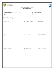 Mathematics Practice Sheet