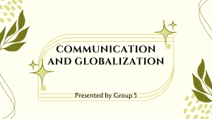 ENG 11 COMMUNICATION AND GLOBALIZATION