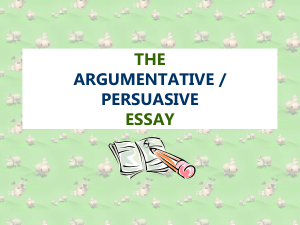 writing argumentative persuasive lesson plan presentation