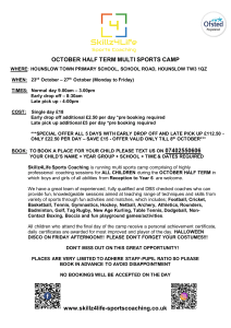 Skillz4Life Sports Coaching October Half Term Multi Sports Camp