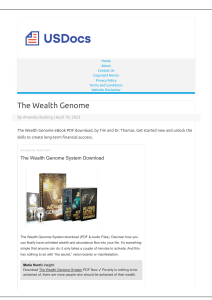The Wealth Genome Pdf E-Book