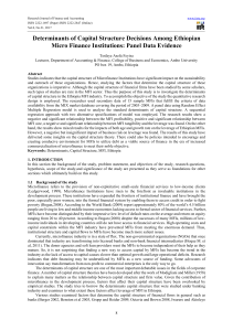 Determinants of Capital Structure Decisions Among Ethiopian