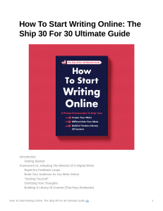 How to start writing online