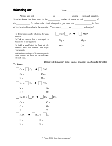 Balancing Equation worksheet