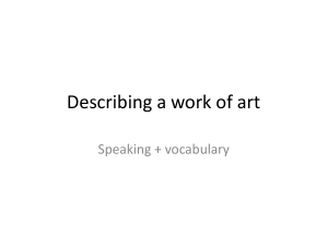 Vocabulary to Describe Art