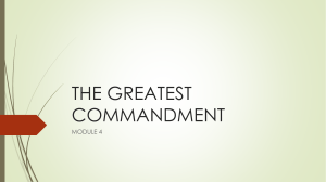 THE GREATEST COMMANDMENT