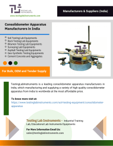 Consolidometer Apparatus Manufacturers in India