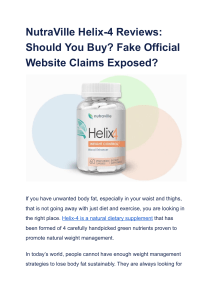 NutraVille Helix-4 Reviews  Should You Buy  Fake Official Website Claims Exposed 