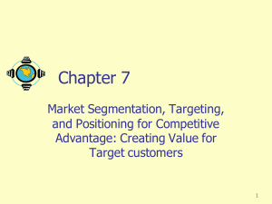 Market segmentation, targeting, positioning