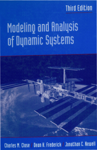 Charles M. Close, Dean K. Frederick, et al., Modeling and analysis of dynamic systems (2002)