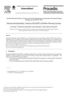 Hazard and Operability Analysis (HAZOP) of Mobile Mooring System