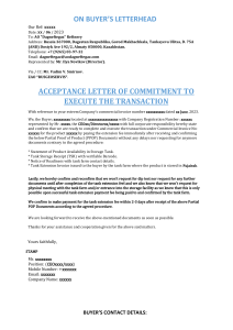 Acceptance Letter (Sample)
