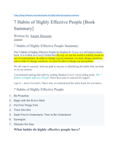 Seven habbits of higly effective people