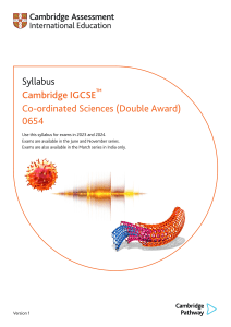 cambridge igcse co-ordinated science double award