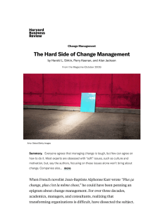 Hard Side of Change Management