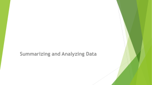 Summarising and Analyzing Data