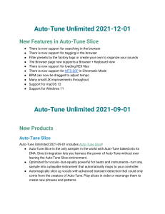 Auto-Tune Unlimited 2021.21.01 Release Notes