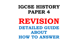 History igcse paper 4 guide
