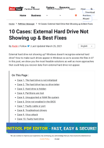10 Cases External Hard Drive Not Showing up & Best Fixes - MiniTool Partition Wizard
