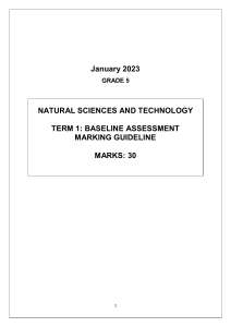 2023 Grade 5 NS & TECH Baseline 2023 Marking guideline 9 Jan 2023