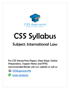 International-Law-CSS-Syllabus