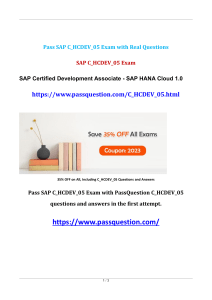 SAP HANA Cloud 1.0 C HCDEV 05 Real Questions