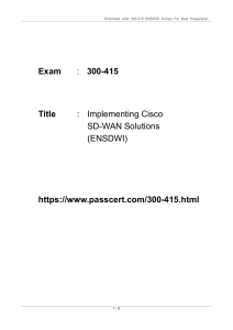 Cisco SD-WAN Solutions 300-415 ENSDWI Free Dumps 2023