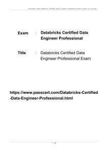 Databricks Certified Data Engineer Professional Updated Dumps 2023