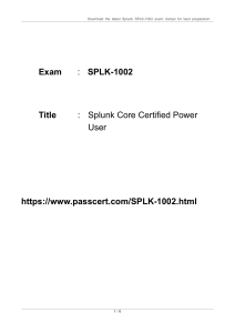Splunk Core Certified Power User SPLK-1002 Dumps 2023