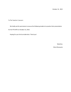 Excuse Letter for PTA NITE Presentation