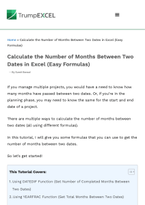Calculate the Number of Months Between Two Dates in Excel (Easy Formulas)