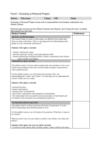 Form 1-  Choosing a personal project  Global Context - Copy