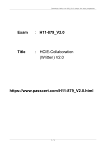 H11-879 V2.0 HCIE-Collaboration (Written) V2.0 Dumps