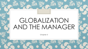 chapter 3 Globalization and the Manager