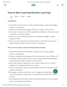 How to Start Learning Machine Learning-GeeksforGeeks