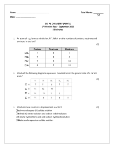 L6 Monthly Test 1- Calculations