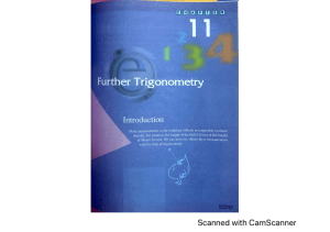 Chapter 11 Further Trigonometry