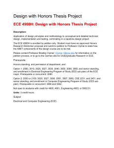 c - electrical and computer engineering design with honors thesis project