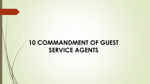THE 10 COMMANDMENTS OF A GUEST SERVICE AGENT