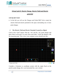 Lab 1 manual ( Electric Charge Electric Field and Electric potential ) updated