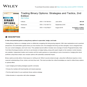 Wiley Trading Binary Options  Strategies and Tactics, 2nd Edition 978-1-119-19419-4