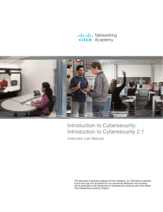 Introduction to Cybersecurity v2.1 - Instructor Lab Manual