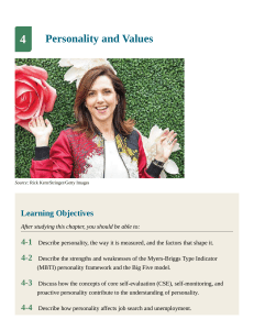4.2 Organizational Behavior Personality and Value