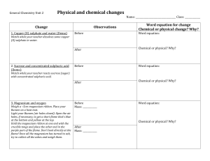 PRACTICAL Physical and chemical changes