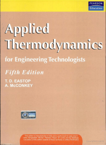 Applied Thermodynamics and engineering Fifth Edition By T.D Eastop and A. McConkey incomplete ( PDFDrive )