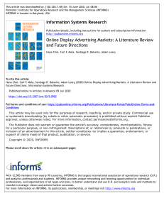 Online Display Advertising Markets: A Literature Review and Future Directions