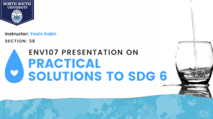 Practical Solutions to SDG 6 - ENV107 North South University - Tawfin Rahman