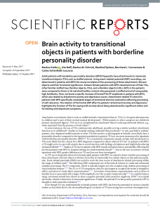 Brain activity to transitional objects in patients with borderline personality disorder
