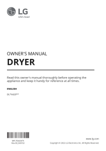 LG Dryer Owner's Manual