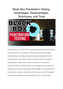 Black-Box Penetration Testing  Advantages, Disadvantages, Techniques, and Tools